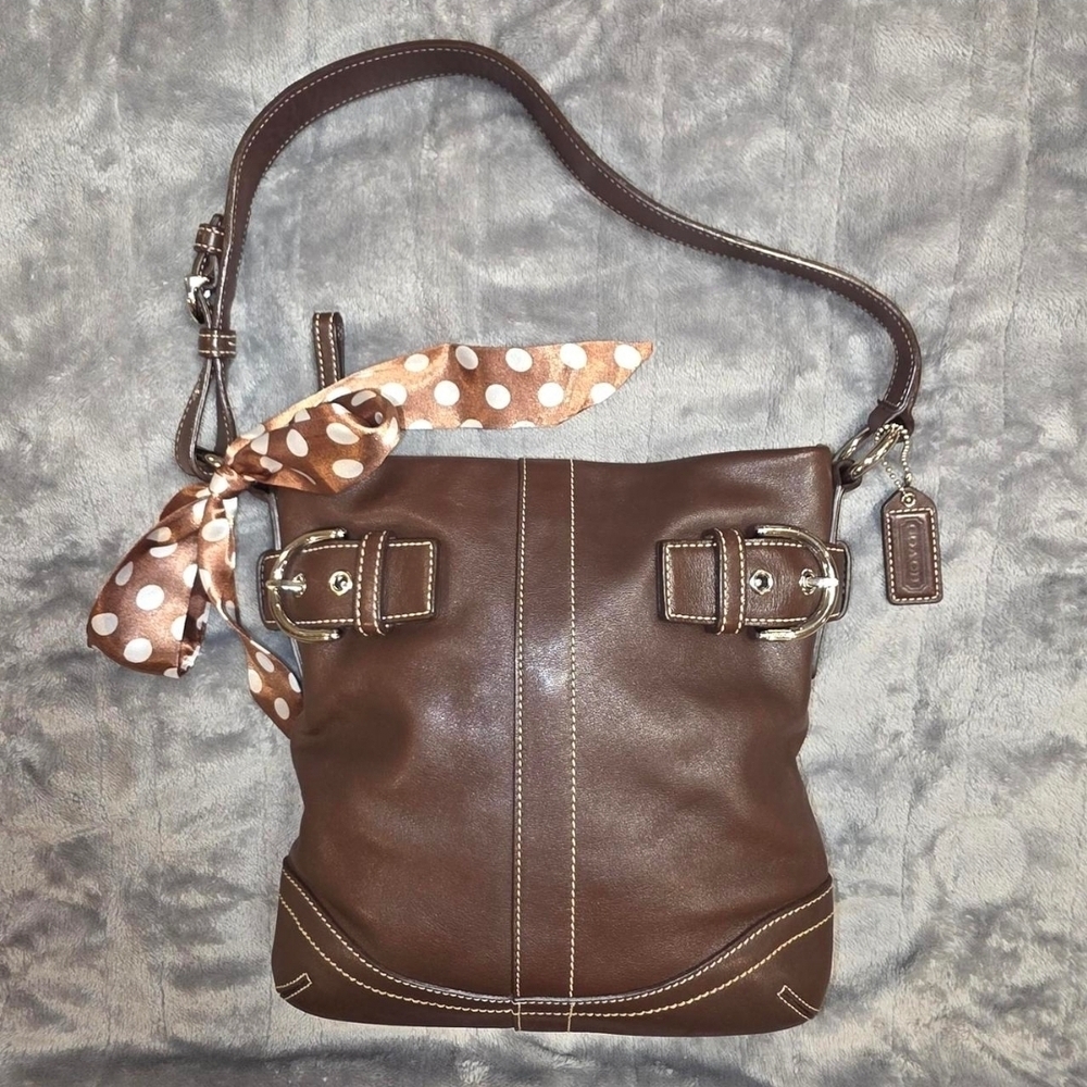 Vintage Coach Soho Slim Shoulder Hobo w/ Twilly - Picture 3 of 9
